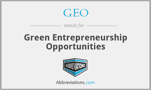 GEO - Green Entrepreneurship Opportunities