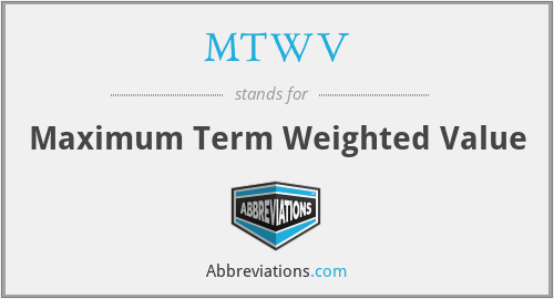 MTWV - Maximum Term Weighted Value