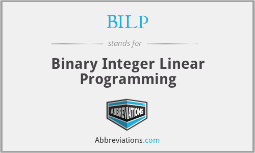 BILP - Binary Integer Linear Programming