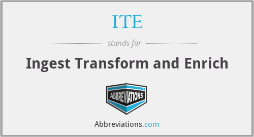 ITE - Ingest Transform and Enrich