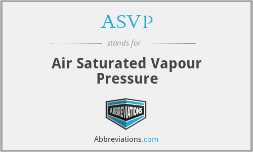 ASVP - Air Saturated Vapour Pressure