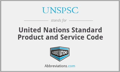 UNSPSC - United Nations Standard Product and Service Code