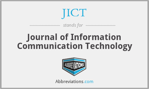 JICT - Journal of Information Communication Technology