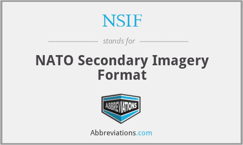 NSIF - NATO Secondary Imagery Format