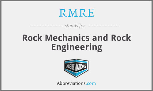 RMRE - Rock Mechanics and Rock Engineering