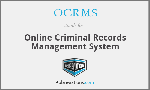 OCRMS - Online Criminal Records Management System