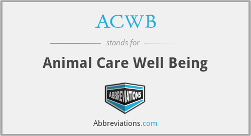 ACWB - Animal Care Well Being