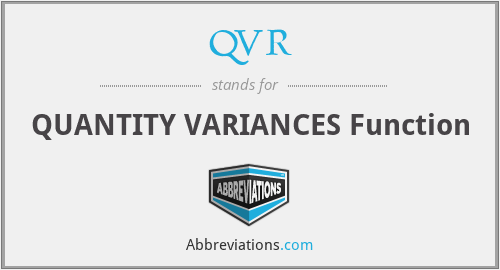 QVR - QUANTITY VARIANCES Function