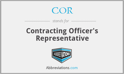 COR - Contracting Officer's Representative