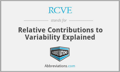 RCVE - Relative Contributions to Variability Explained