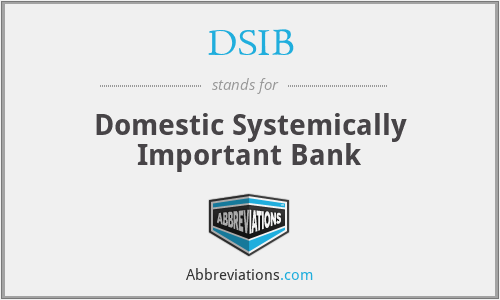 DSIB - Domestic Systemically Important Bank