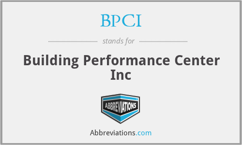 BPCI - Building Performance Center Inc