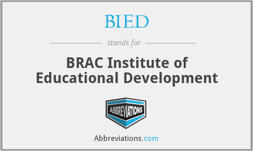 BIED - BRAC Institute of Educational Development