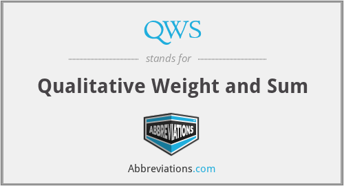 QWS - Qualitative Weight and Sum