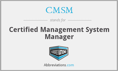 CMSM - Certified Management System Manager