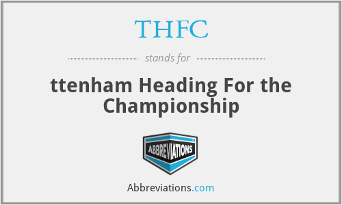 THFC - ttenham Heading For the Championship
