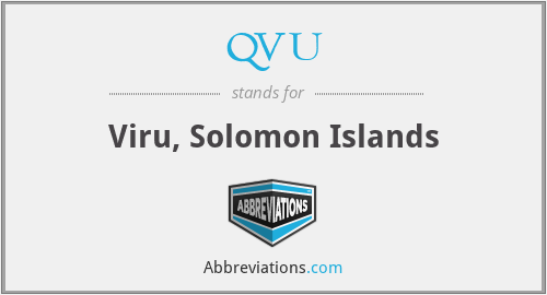 QVU - Viru, Solomon Islands
