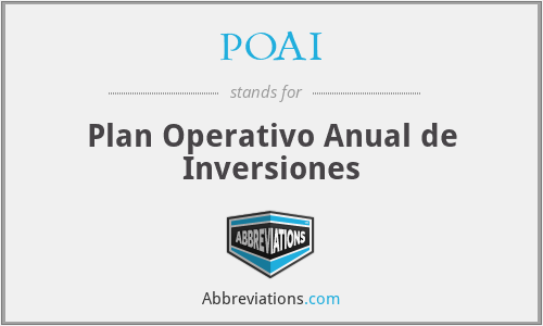 POAI - Plan Operativo Anual de Inversiones