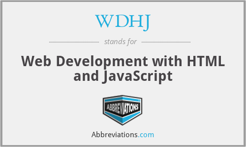 WDHJ - Web Development with HTML and JavaScript