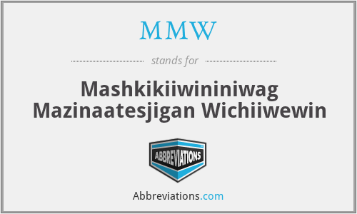 MMW - Mashkikiiwininiwag Mazinaatesjigan Wichiiwewin