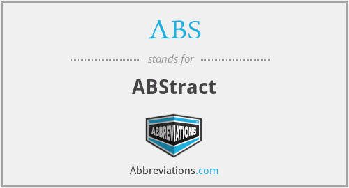 ABS - ABStract