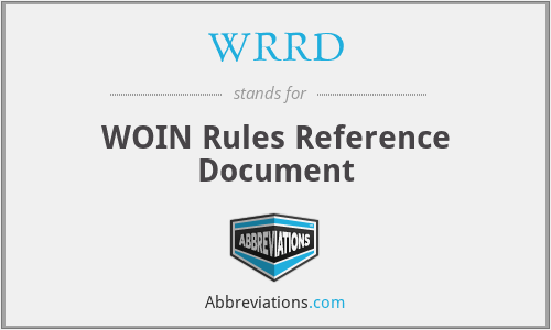 WRRD - WOIN Rules Reference Document