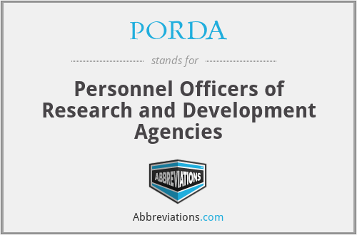 PORDA - Personnel Officers of Research and Development Agencies