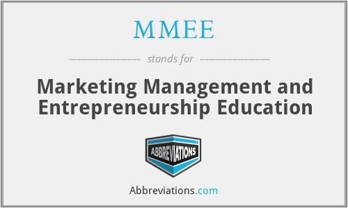 MMEE - Marketing Management and Entrepreneurship Education