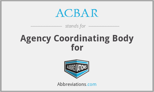 ACBAR - Agency Coordinating Body for