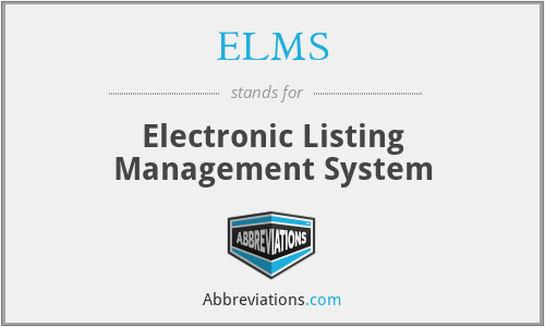 ELMS - Electronic Listing Management System