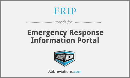 ERIP - Emergency Response Information Portal