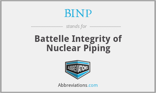BINP - Battelle Integrity of Nuclear Piping