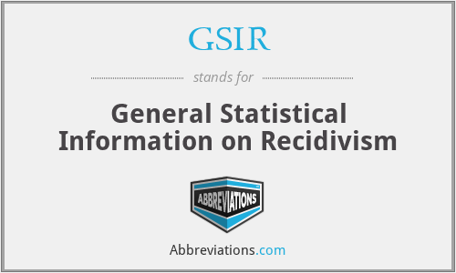 GSIR - General Statistical Information on Recidivism