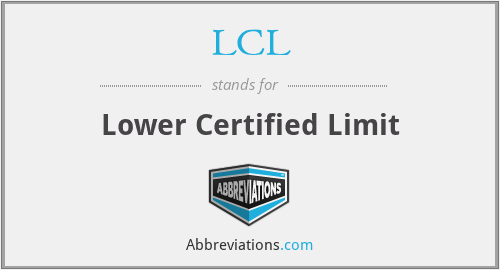 LCL - Lower Certified Limit