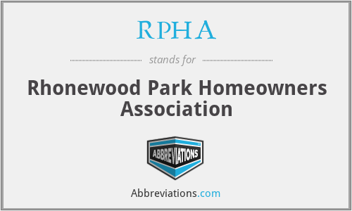 RPHA - Rhonewood Park Homeowners Association