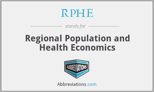RPHE - Regional Population and Health Economics