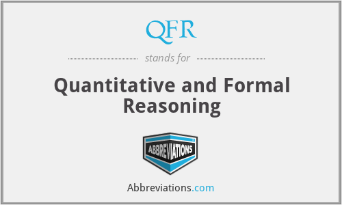 QFR - Quantitative and Formal Reasoning