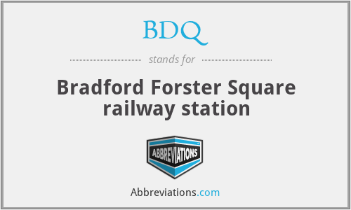 BDQ - Bradford Forster Square railway station