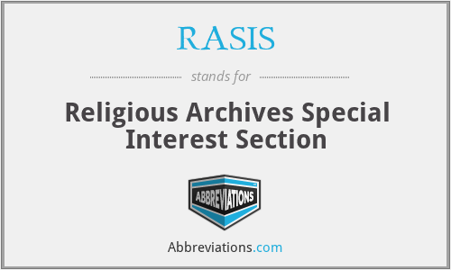 RASIS - Religious Archives Special Interest Section