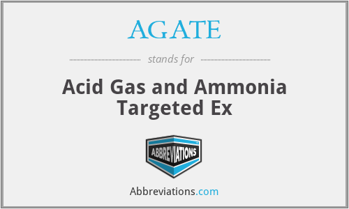 AGATE - Acid Gas and Ammonia Targeted Ex