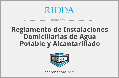 RIDDA - Reglamento de Instalaciones Domiciliarias de Agua Potable y Alcantarillado