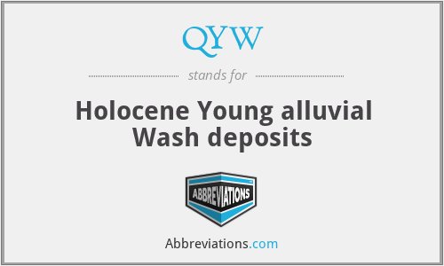 QYW - Holocene Young alluvial Wash deposits