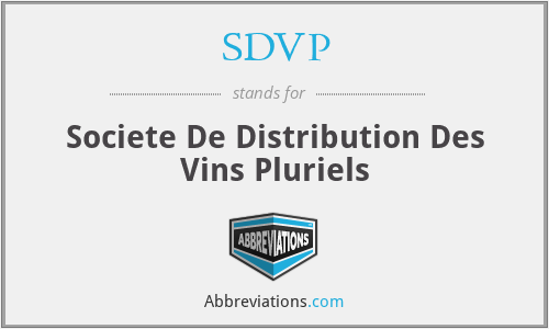 SDVP - Societe De Distribution Des Vins Pluriels