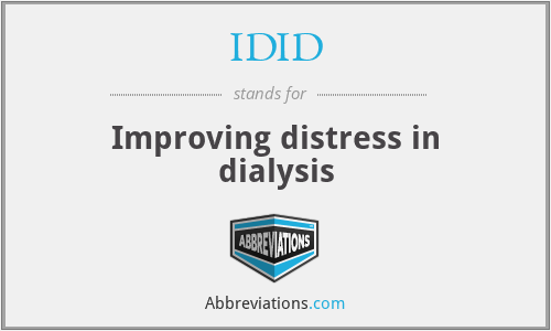 IDID - Improving distress in dialysis