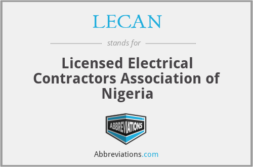 LECAN - Licensed Electrical Contractors Association of Nigeria