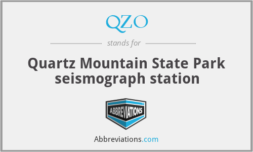 QZO - Quartz Mountain State Park seismograph station