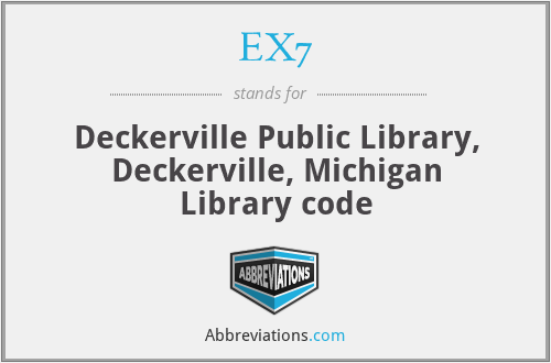 EX7 - Deckerville Public Library, Deckerville, Michigan Library code