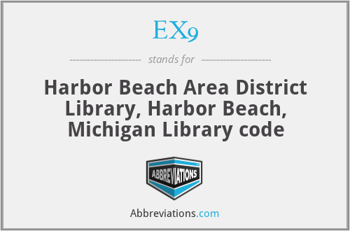 EX9 - Harbor Beach Area District Library, Harbor Beach, Michigan Library code