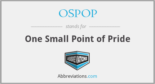 OSPOP - One Small Point of Pride