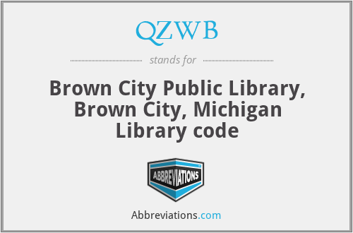 QZWB - Brown City Public Library, Brown City, Michigan Library code